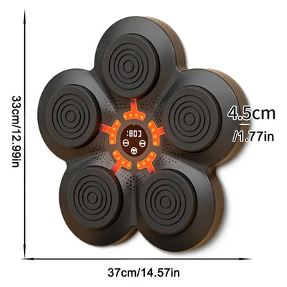 Skorter | RhythmBox Väggtränare – Smart Bluetooth-boxningsmaskin med musik och LED-reaktion