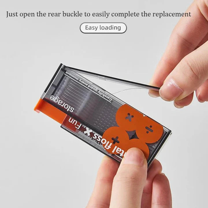 Skorter | Portable dental floss dispenser with 10 automatically ejecting dental floss sticks