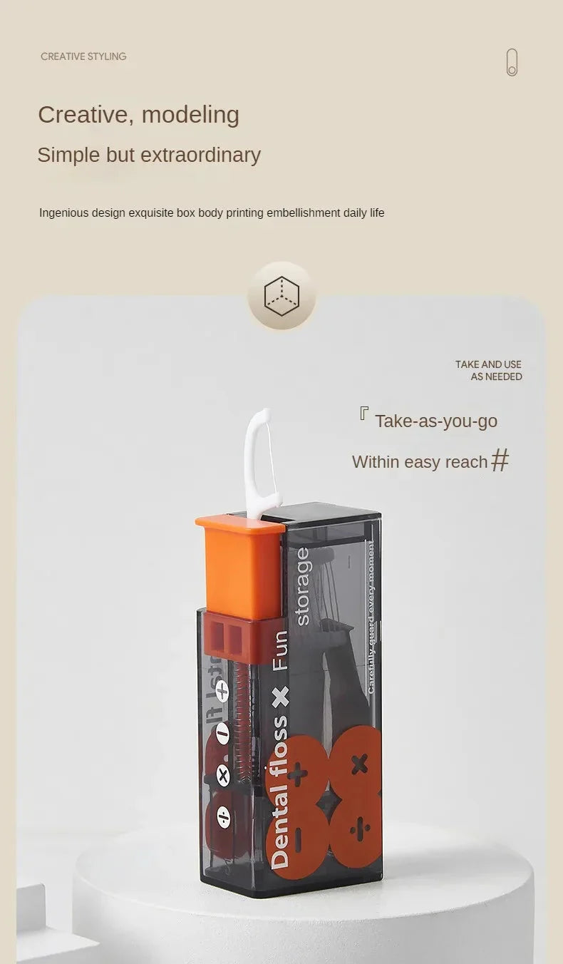 Skorter | Portable dental floss dispenser with 10 automatically ejecting dental floss sticks