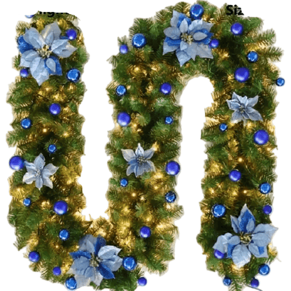 Skorter | LumiRotan Christmas Garland – Illuminated Rattan Garland with Warm LEDs for Festive Decoration