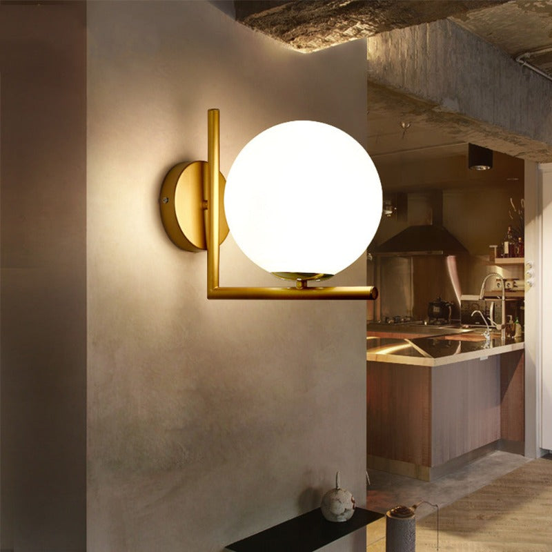 Skorter | SphereGlow - Modern Round Wall Lamp with Glass Sphere