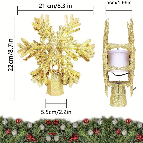 Skorter | Christmas Tree Topper Lights With LED Snowflake Projector