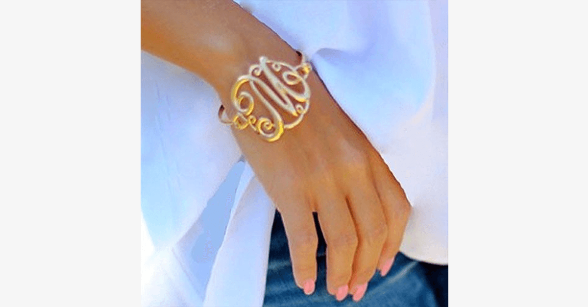 Skorter | The New Trendy Monogram Initial Script Bracelet