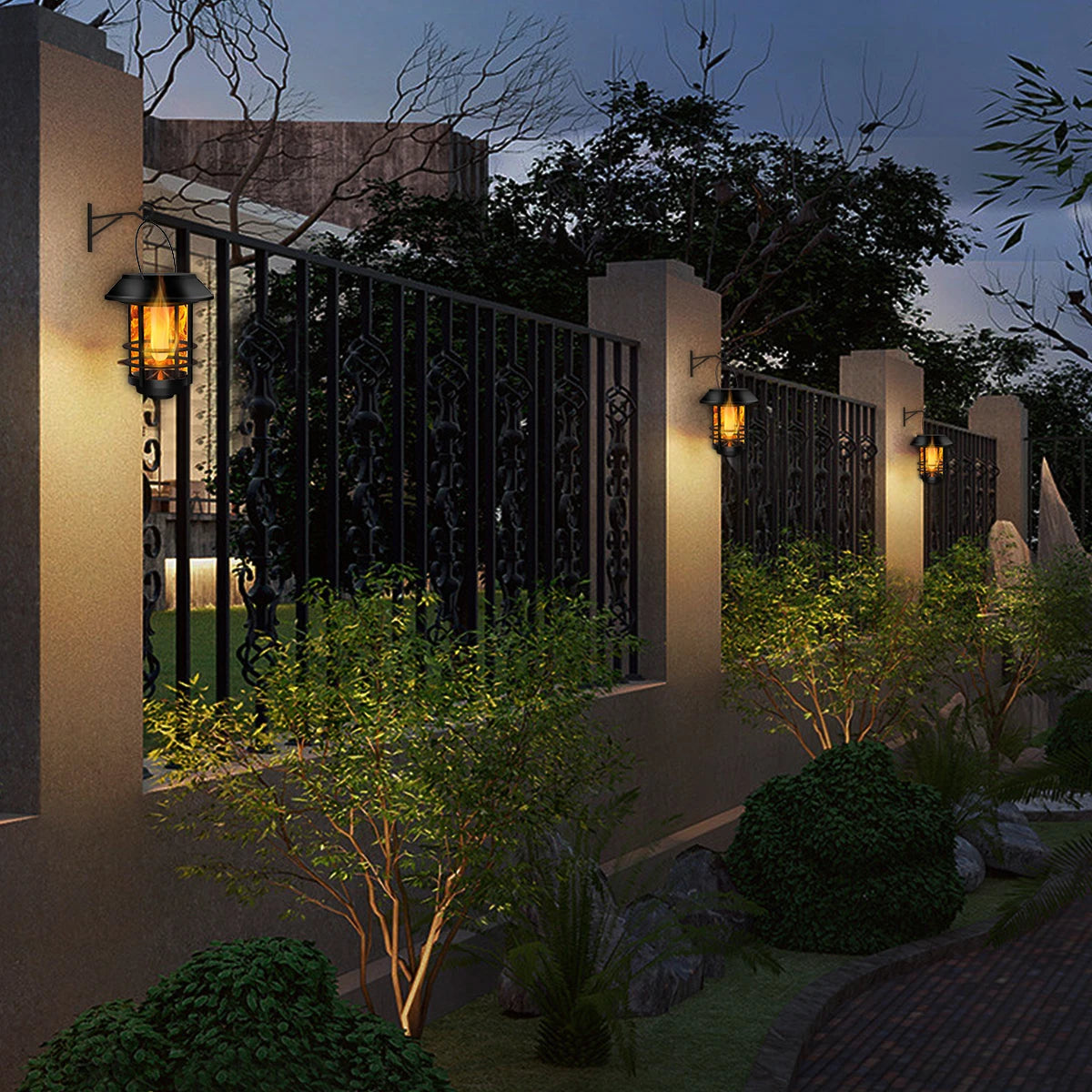 Skorter | Solar Wireless Waterproof Flickering Sun Flame Lantern Light | - WallLant