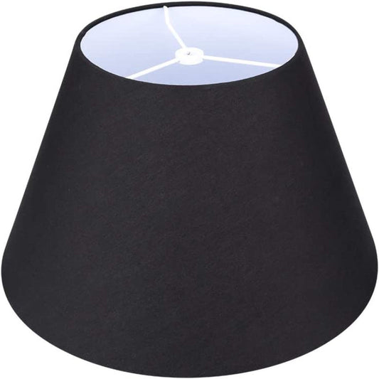 Skorter | Medium lampshade, barrel fabric lampshade for table lamp and floor lamp, 7x13x7.8 inches, natural ventilated linen, handmade, spider (white)