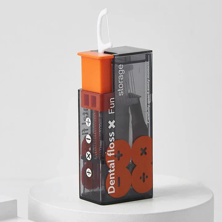 Skorter | Portable dental floss dispenser with 10 automatically ejecting dental floss sticks