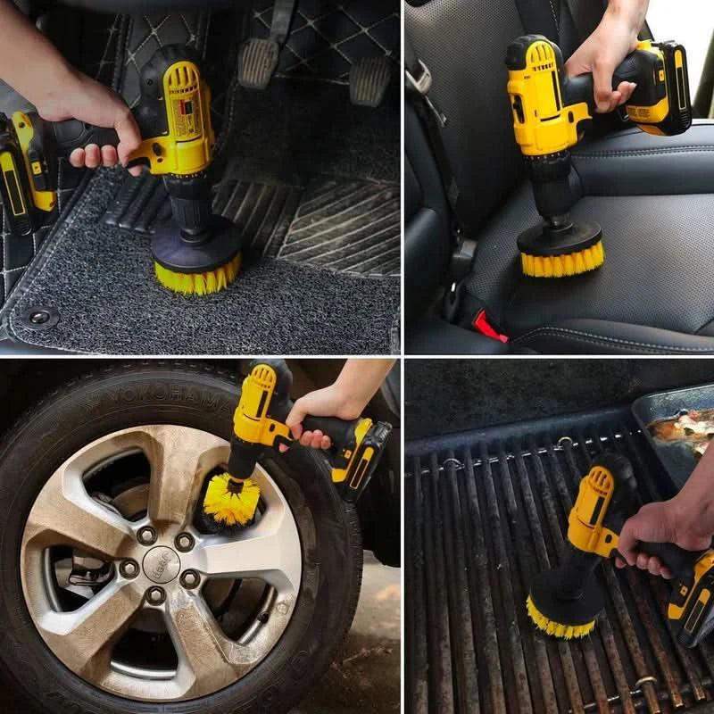 Skorter | 3-Piece Drill Brush Cleaning Attachment Set