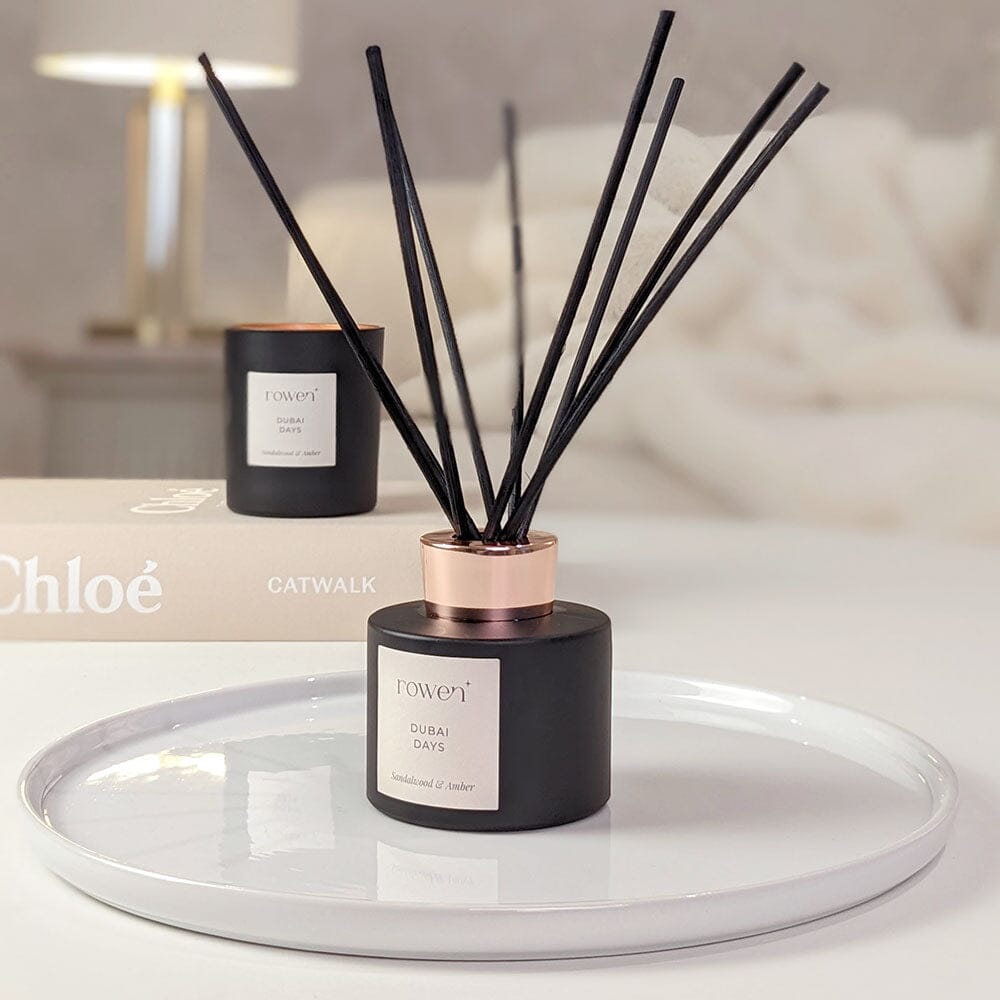 Skorter | Dubai Days Black & Rose Gold Reed Diffuser - Sandalwood & Amber 120ml