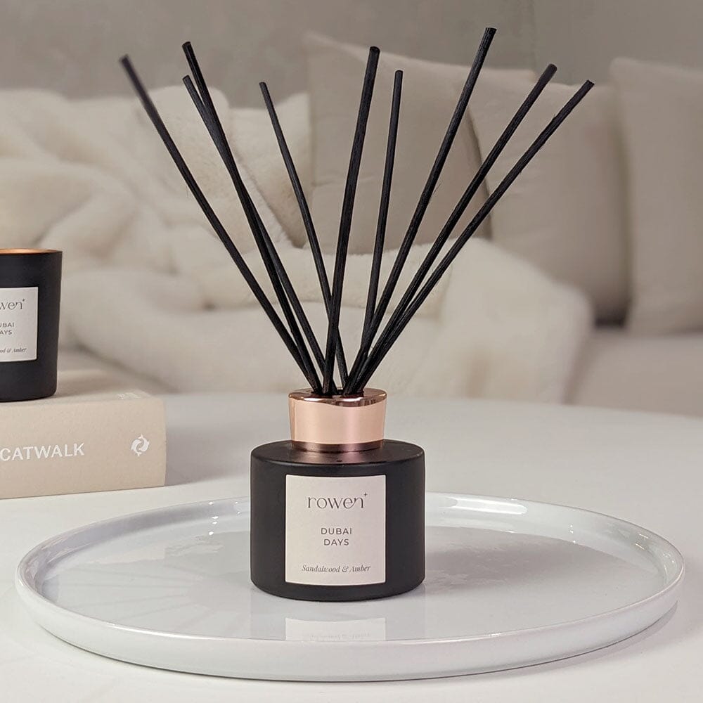 Skorter | Dubai Days Black & Rose Gold Reed Diffuser - Sandalwood & Amber 120ml