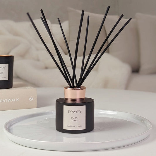 Skorter | Dubai Days Black & Rose Gold Reed Diffuser - Sandalwood & Amber 120ml