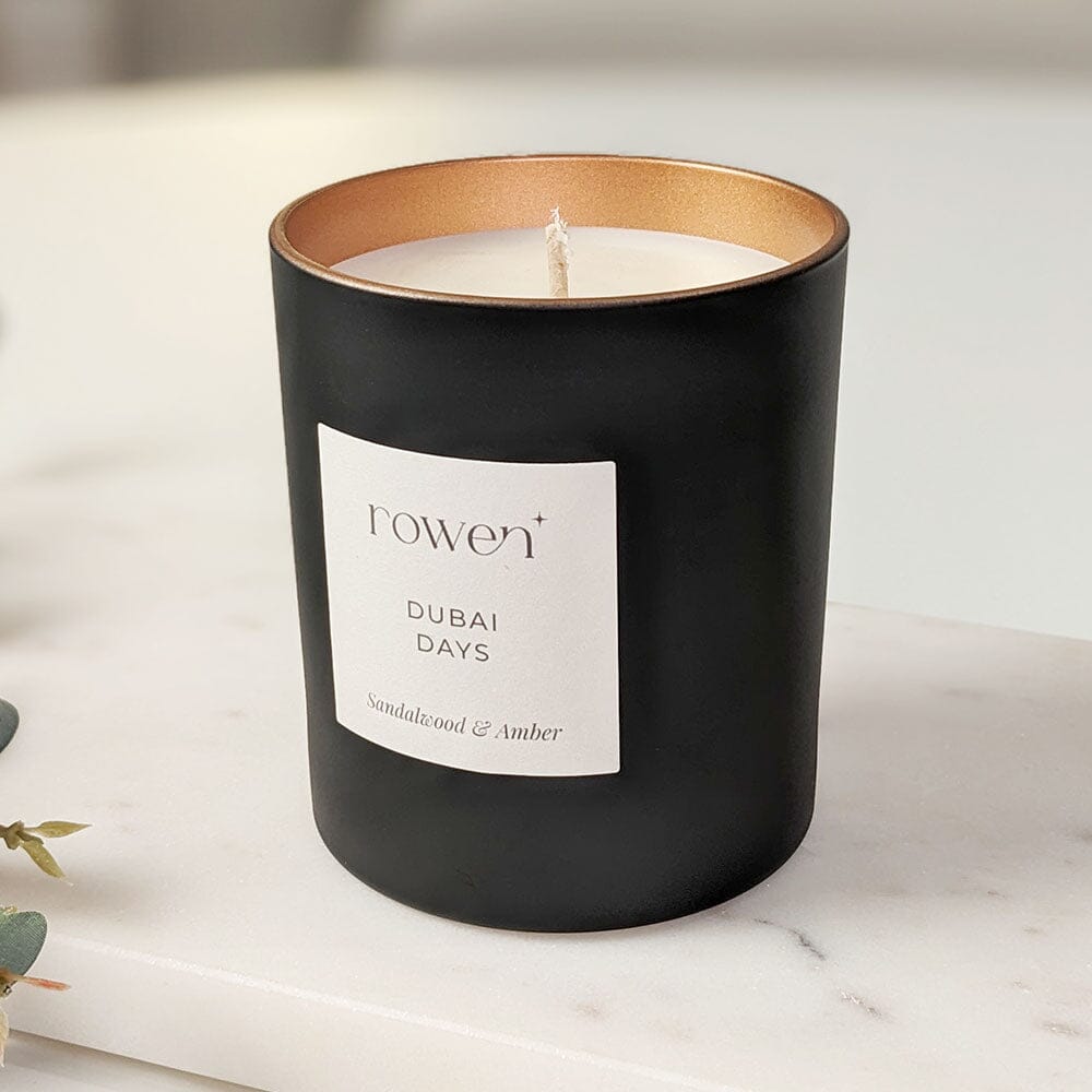 Skorter | Dubai Days Black & Rose Gold Scented Candle - Sandalwood & Amber