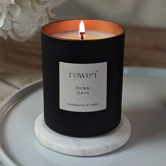 Skorter | Dubai Days Black & Rose Gold Scented Candle - Sandalwood & Amber
