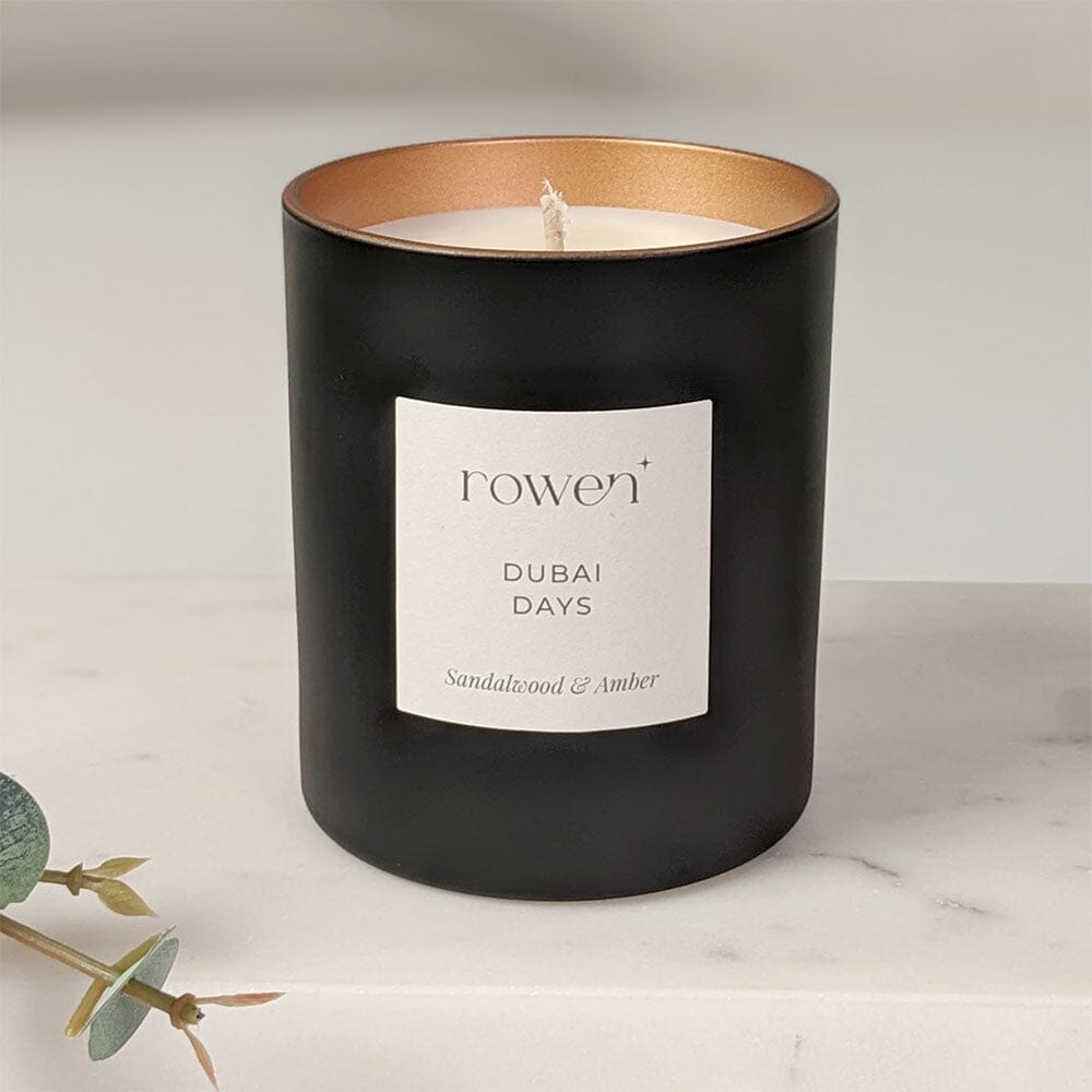 Skorter | Dubai Days Black & Rose Gold Scented Candle - Sandalwood & Amber