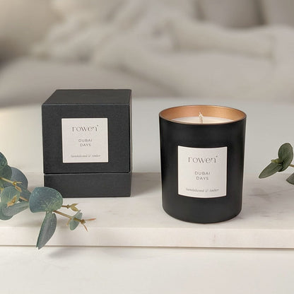 Skorter | Dubai Days Black & Rose Gold Scented Candle - Sandalwood & Amber