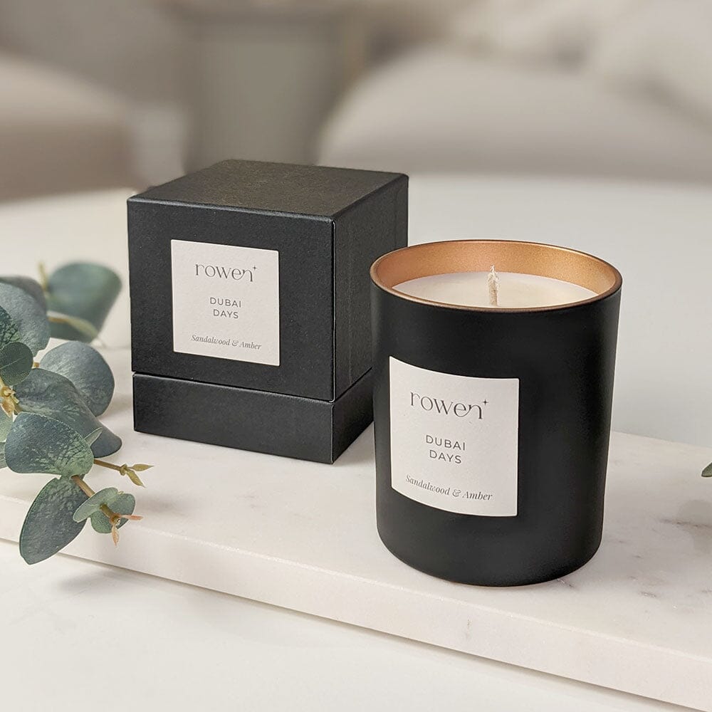 Skorter | Dubai Days Black & Rose Gold Scented Candle - Sandalwood & Amber