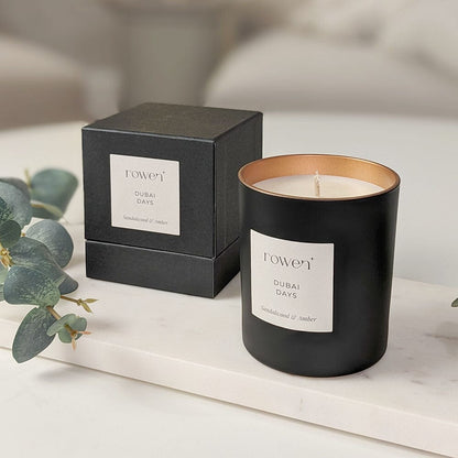 Skorter | Dubai Days Black & Rose Gold Scented Candle - Sandalwood & Amber