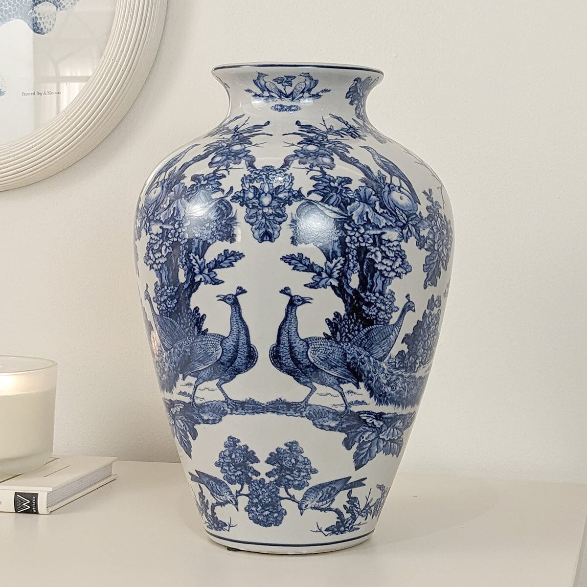 Skorter | Duchess White & Blue Pattern Ceramic Vase
