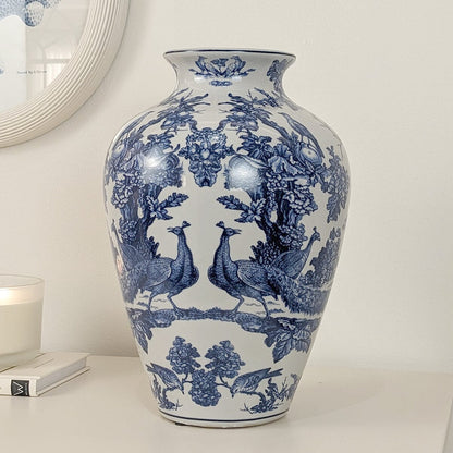 Skorter | Duchess White & Blue Pattern Ceramic Vase