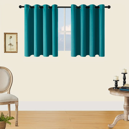 Skorter | Blackout Curtains - 2 Pieces Modern Polyester Curtains with Thermal Insulation and Rings