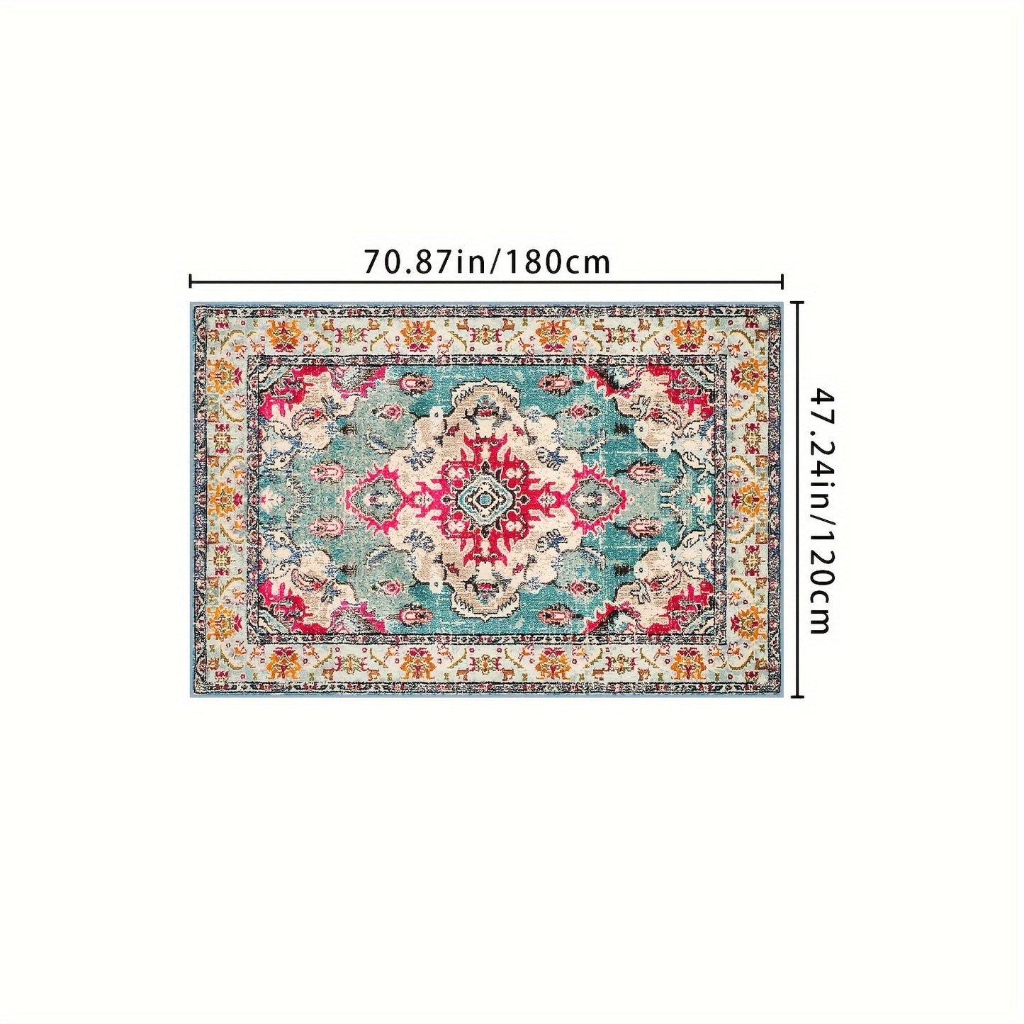 Skorter | Vintage Boho Flower Mat - Perfect For Terrace, Garden and Poolside, Stain Resistant and Washable