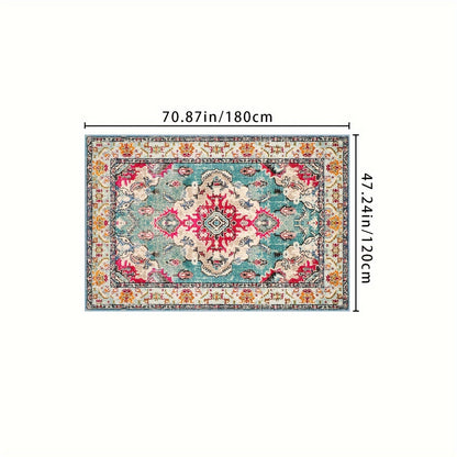 Skorter | Vintage Boho Flower Mat - Perfect For Terrace, Garden and Poolside, Stain Resistant and Washable