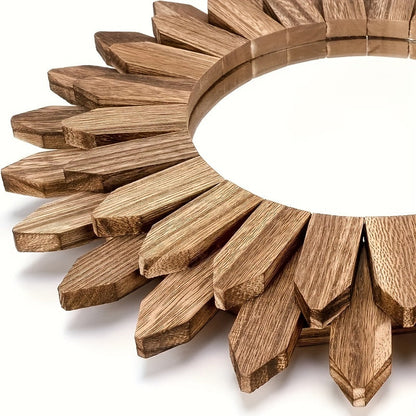 Skorter | 1 Piece Bohemian Sunflower Mirror - Brushed Wall Mirror, Decorative Mirror