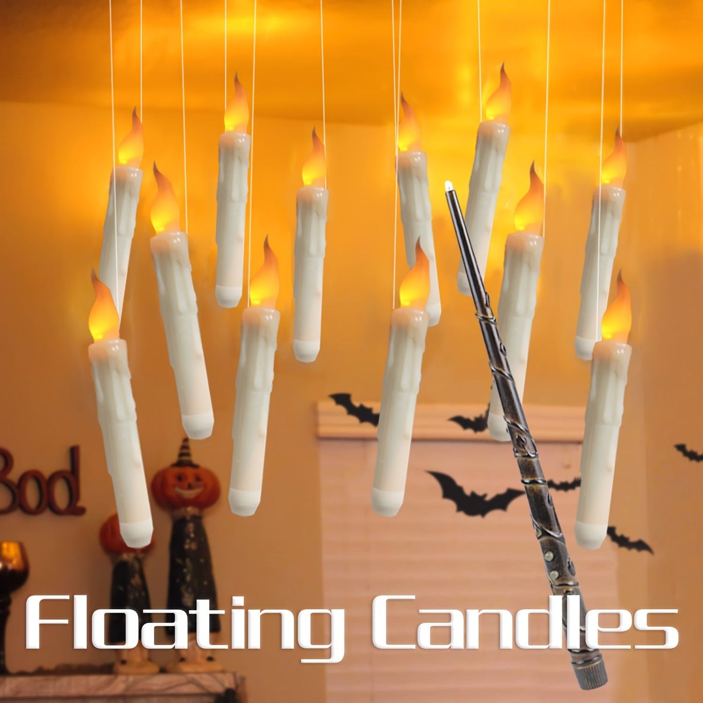 Skorter | 12 pcs Flameless LED Floating Lights with Remote Control - Perfect for Christmas and Halloween Decor