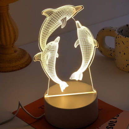 Skorter | GeoDolphin - Modern 3D Illusion Table Lamp