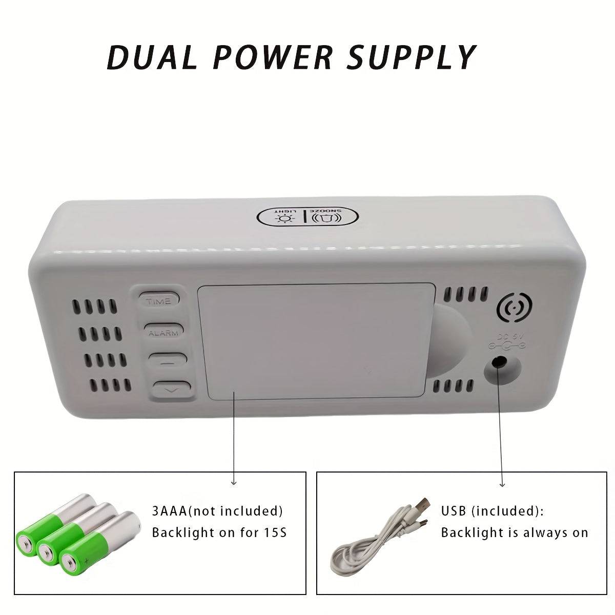 Skorter | TimeGlow - Compact LED Digital Alarm Clock with Adjustable Brightness
