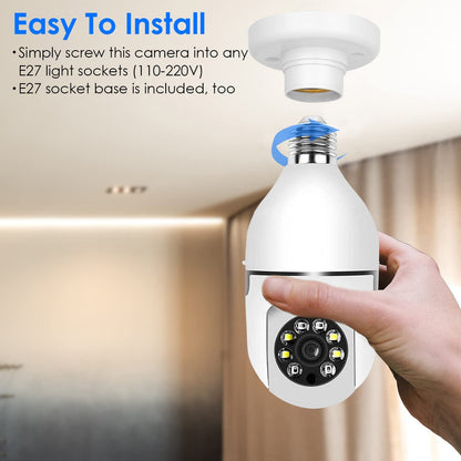 Skorter | E27 WiFi Bulb Camera 1080P FHD WiFi IP Pan Tilt Security Surveillance Camera