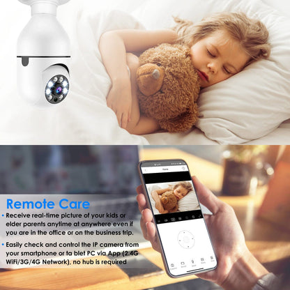 Skorter | E27 WiFi Bulb Camera 1080P FHD WiFi IP Pan Tilt Security Surveillance Camera