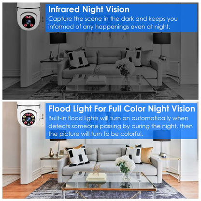 Skorter | E27 WiFi Bulb Camera 1080P FHD WiFi IP Pan Tilt Security Surveillance Camera