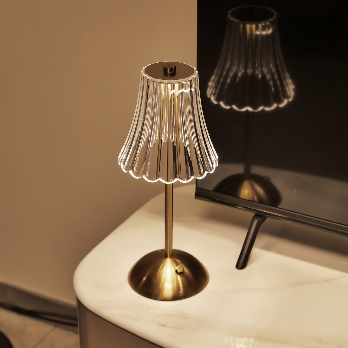 Skorter | Crystaluxe - LED Crystal Table Lamp with Touch Control, Three-colored Light