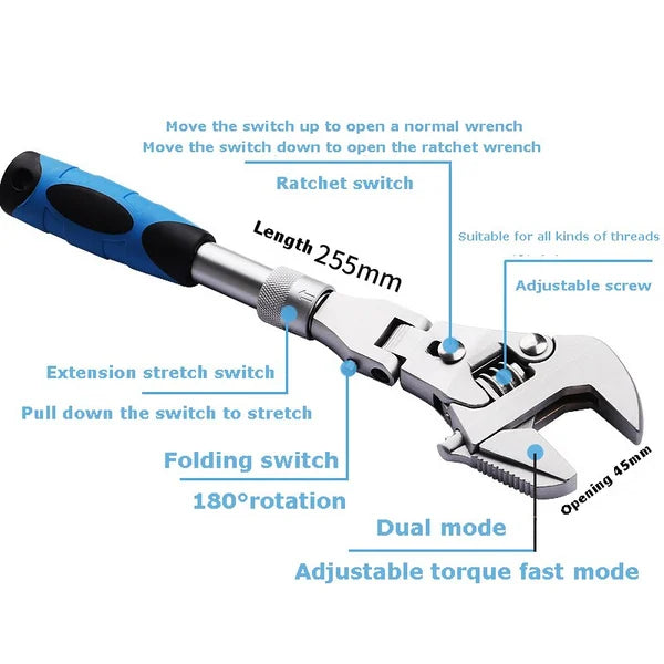 Skorter | 5 In 1 Telescopic Shaking Head Ratchet Wrench