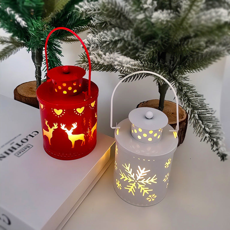 Skorter | Electronic Christmas Candle with Flickering LED Light – Decorative Iron Candle Holder for Indoor