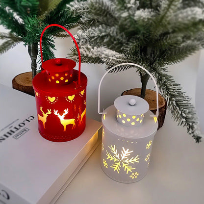 Skorter | Electronic Christmas Candle with Flickering LED Light – Decorative Iron Candle Holder for Indoor