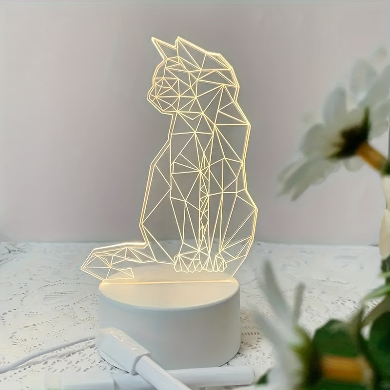 Skorter | CatLys - Geometric 3D Night Lamp USB Table Lamp
