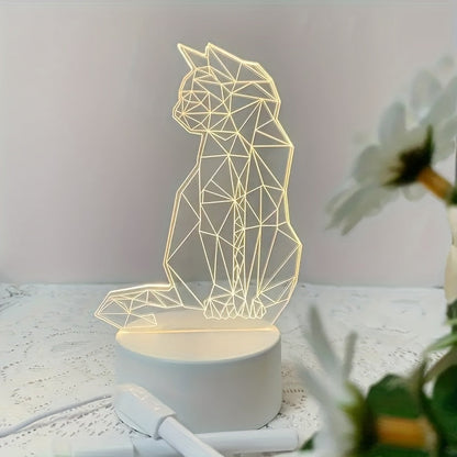 Skorter | CatLys - Geometric 3D Night Lamp USB Table Lamp