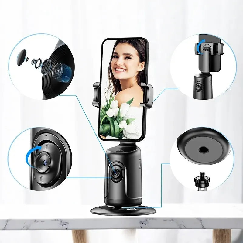Skorter | 360 AI Smart Gimbal Auto Face Recognition Phone Holder with Live Stabilizer & Tripod