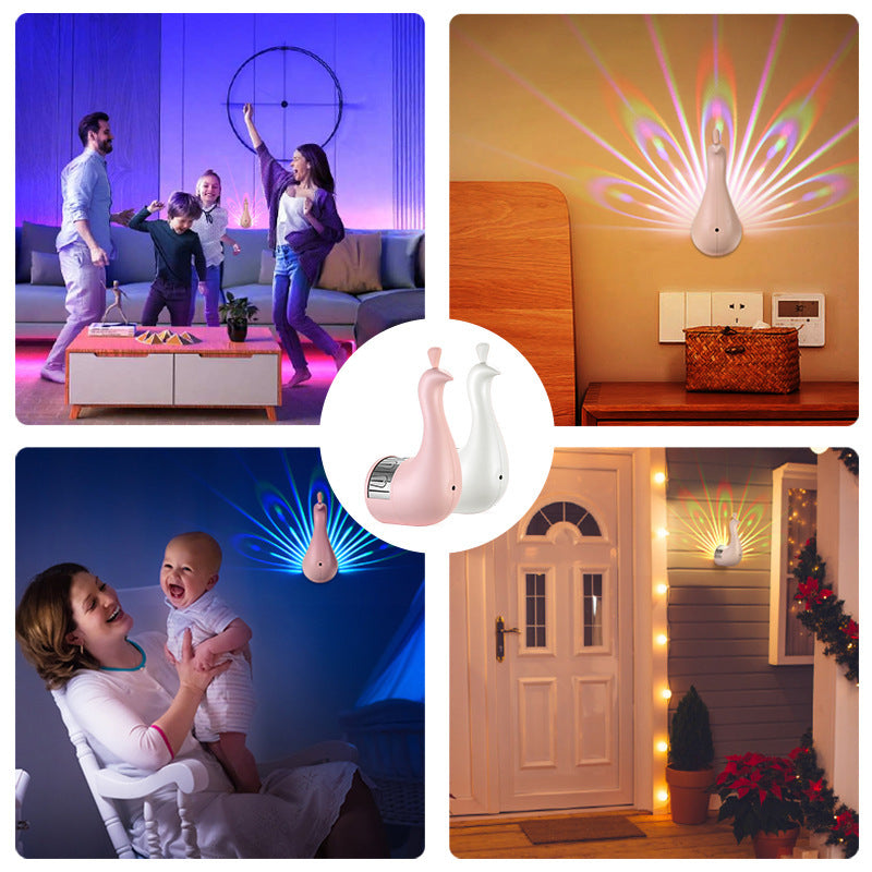 Skorter | GlowyPeacock – Colourful 3D Wall Lamp with Remote Control and Timer