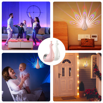 Skorter | GlowyPeacock – Colourful 3D Wall Lamp with Remote Control and Timer
