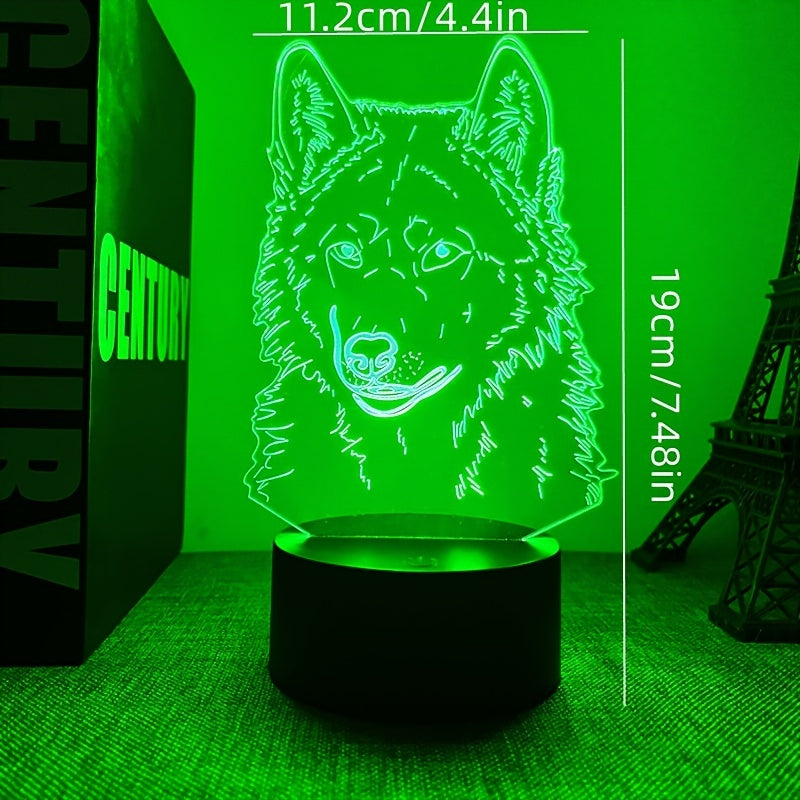 Skorter | WolfLight - 3D Night Lamp with Touch Control and Black Base