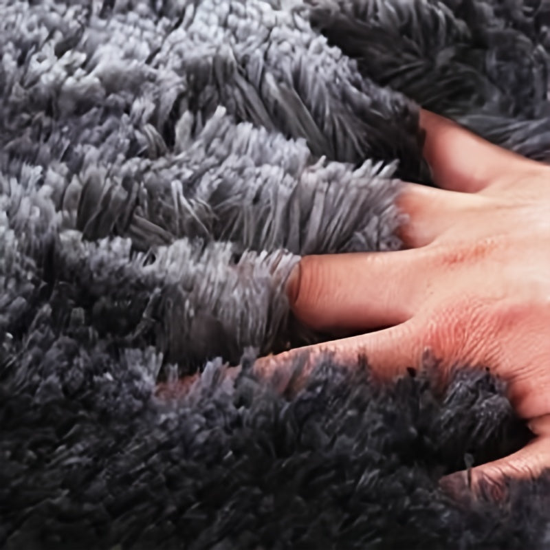 Skorter | 1pc Tie-dye Plushfiber Round Rug - Soft and Warm Decorative Mat for Living Room, Bedroom and Yoga