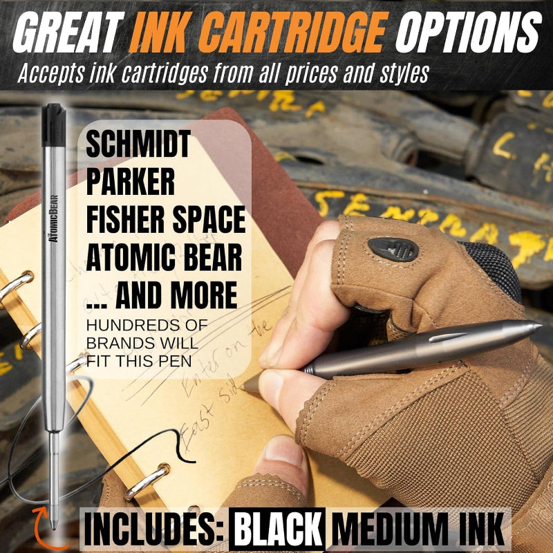Skørter | Tactical EDC pen - Emergency survival pen with 2 ink cartridges