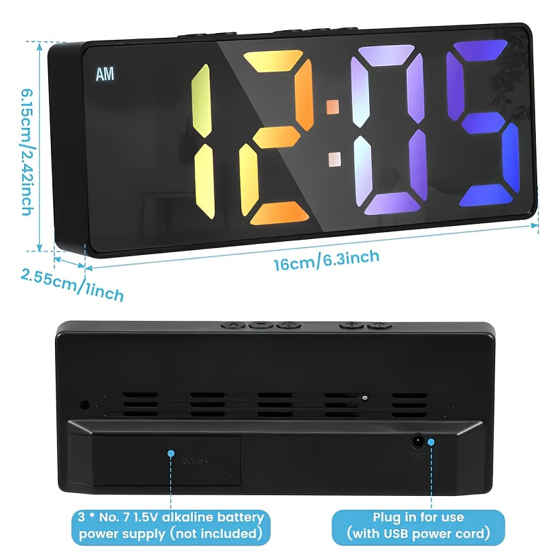 Skorter | DigiTime - Modern LED Alarm Clock with Date Display and Adjustable Brightness