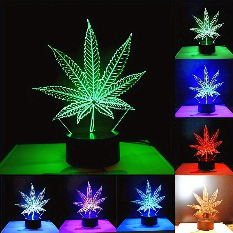 Skorter | Hemp Leaf - 3D Night Lamp Acrylic Table Lamp