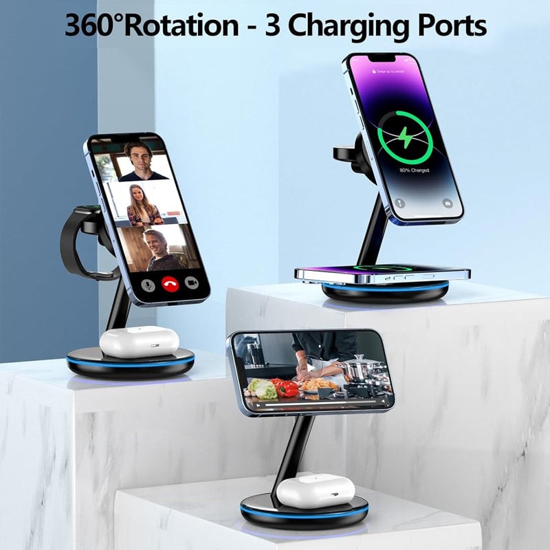 Skorter | Folding magnetic 3-in-1 wireless charger