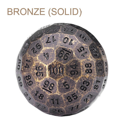 Skorter | 100 Sided Polyhedron Metal Dice with Numbering, Designed for Big Party & More Possibilities
