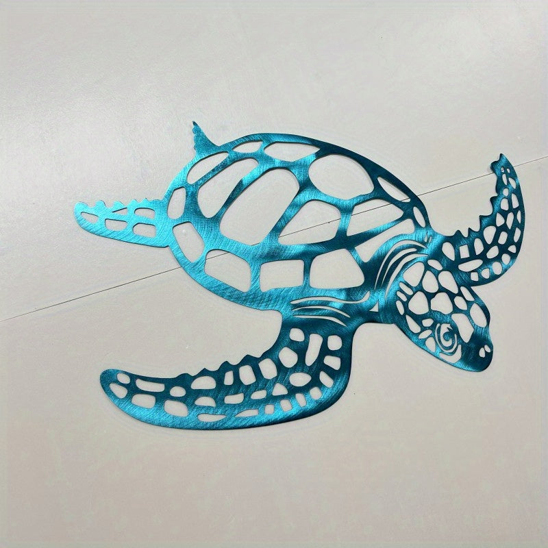 Skorter | 1 pcs Metallic Sea Turtle Wall Art - Handmade Coastal Charm for Indoor Living Room Decor - Nautical Beach Theme Artistic Accent