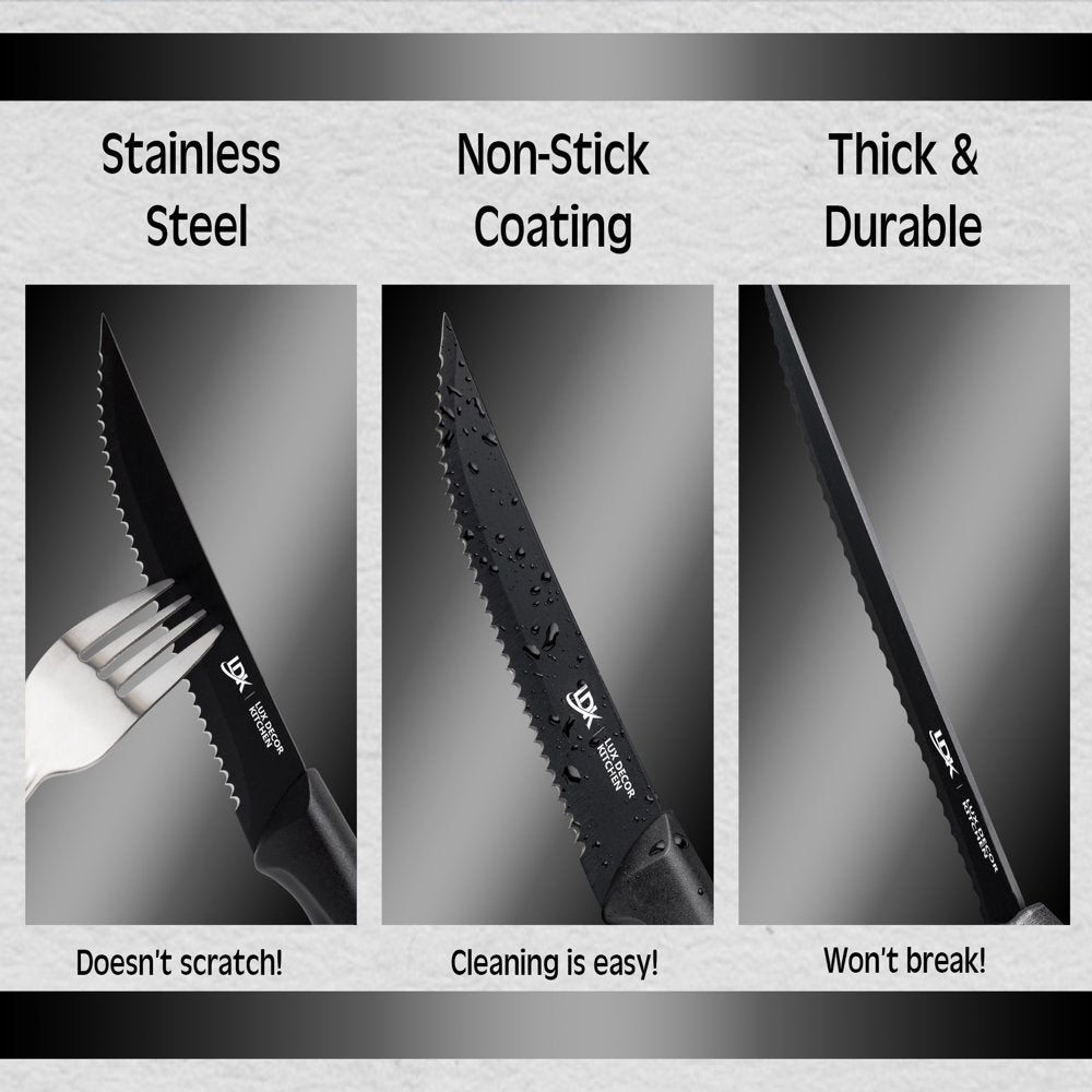 Skørter | 8 Piece Stainless Steel Knife Set - Stainless Steel and Dishwasher Safe